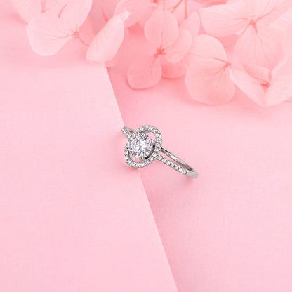 Silver Elliptical Ring