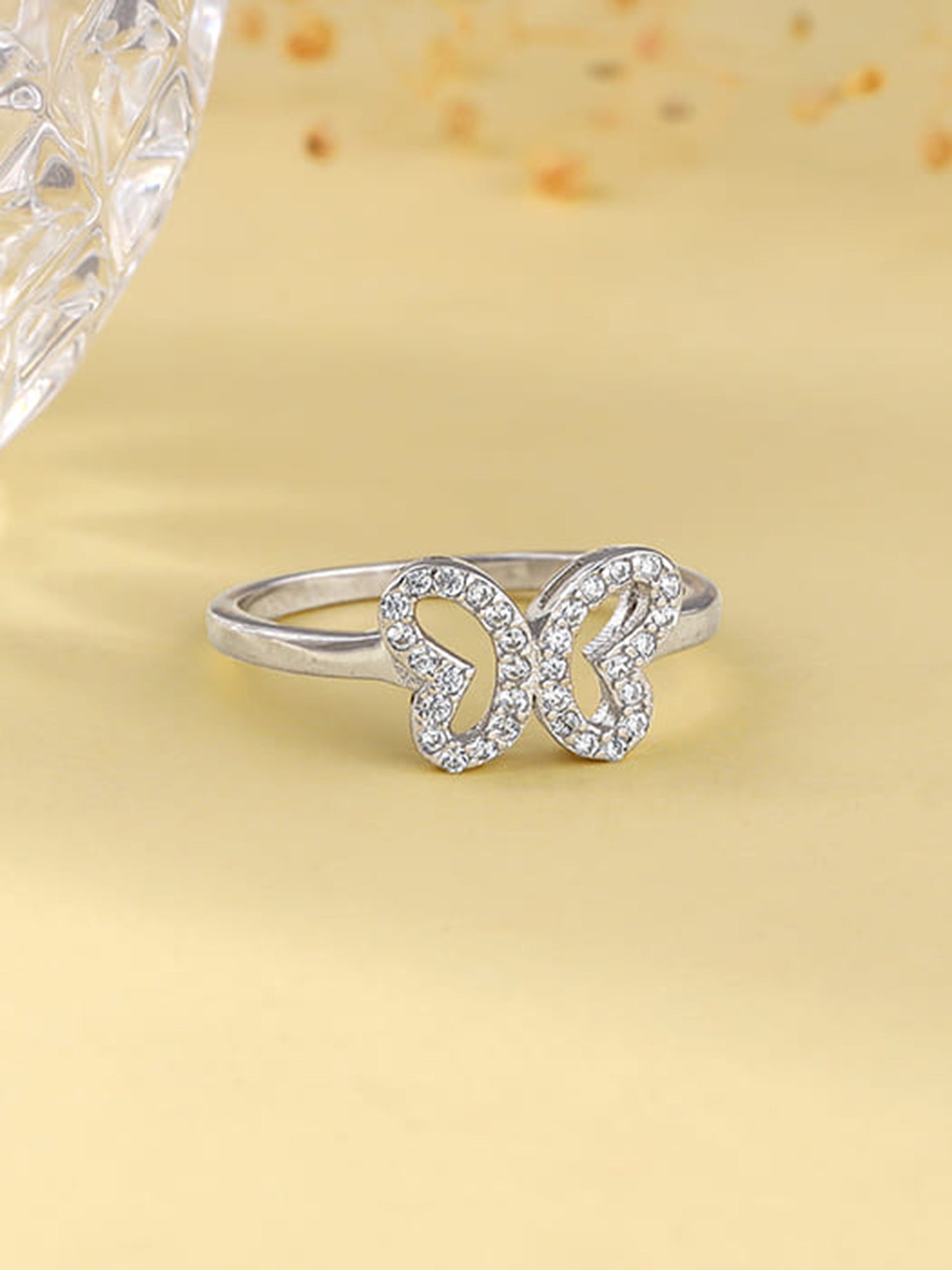 Silver Dashing Butterfly Ring