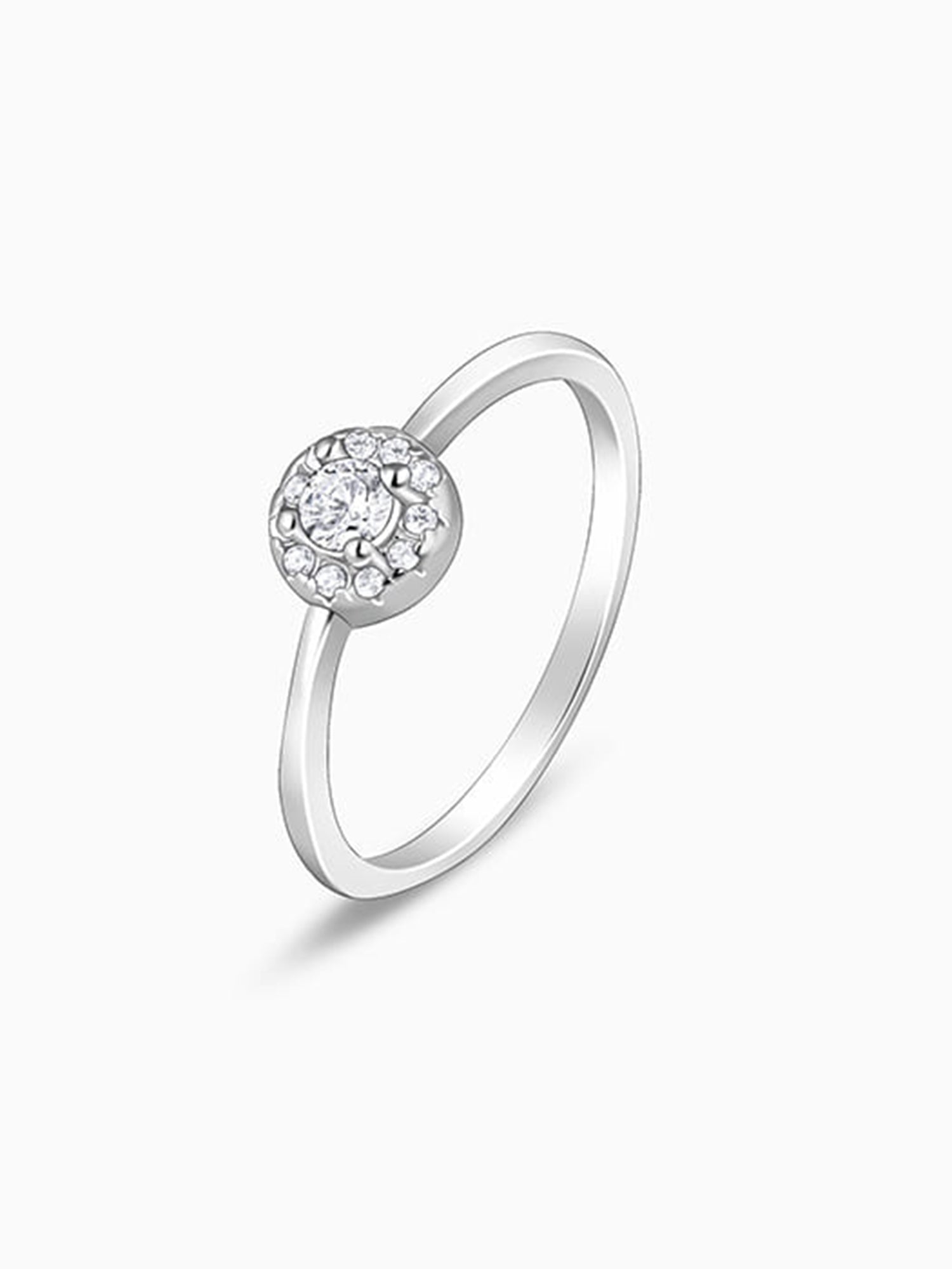 Silver Zircon Nebula Ring