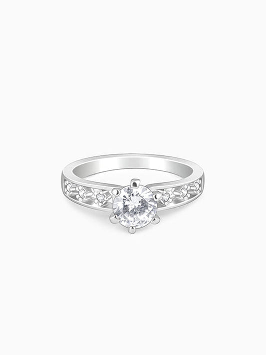 Silver Refined Solitaire Ring
