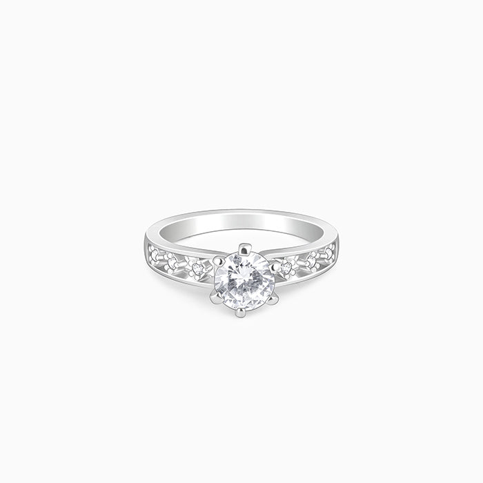 Silver Refined Solitaire Ring