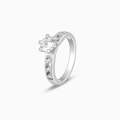 Silver Refined Solitaire Ring