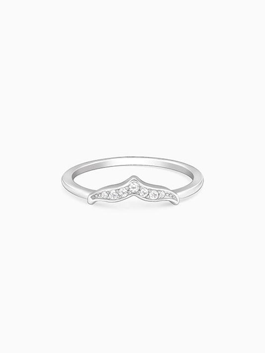 Silver Zircon Mermaid Tail Ring