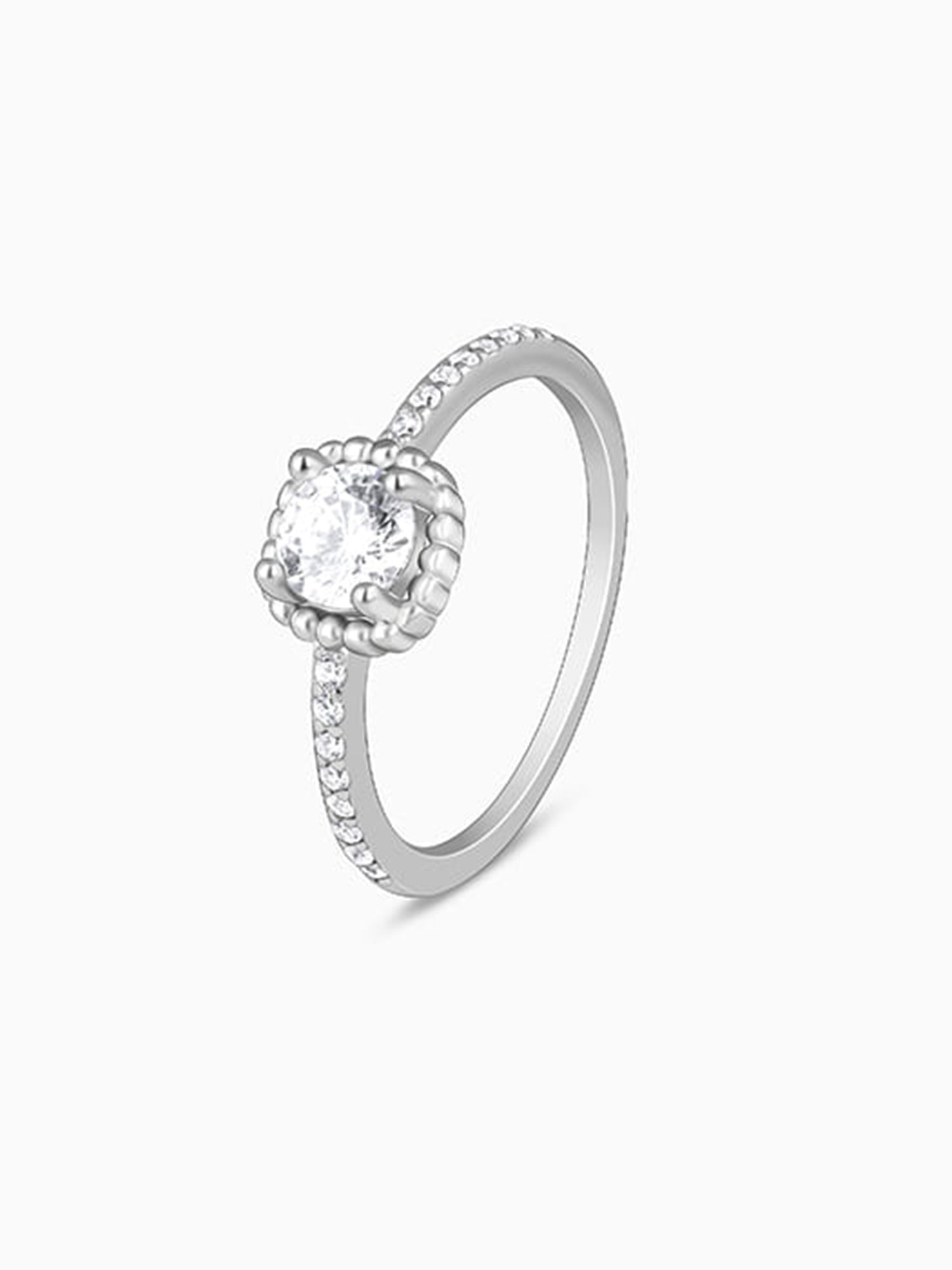 Silver Zircon Stardust Ring