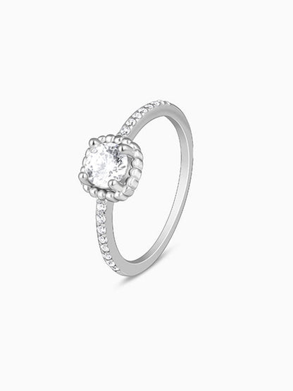 Silver Zircon Stardust Ring