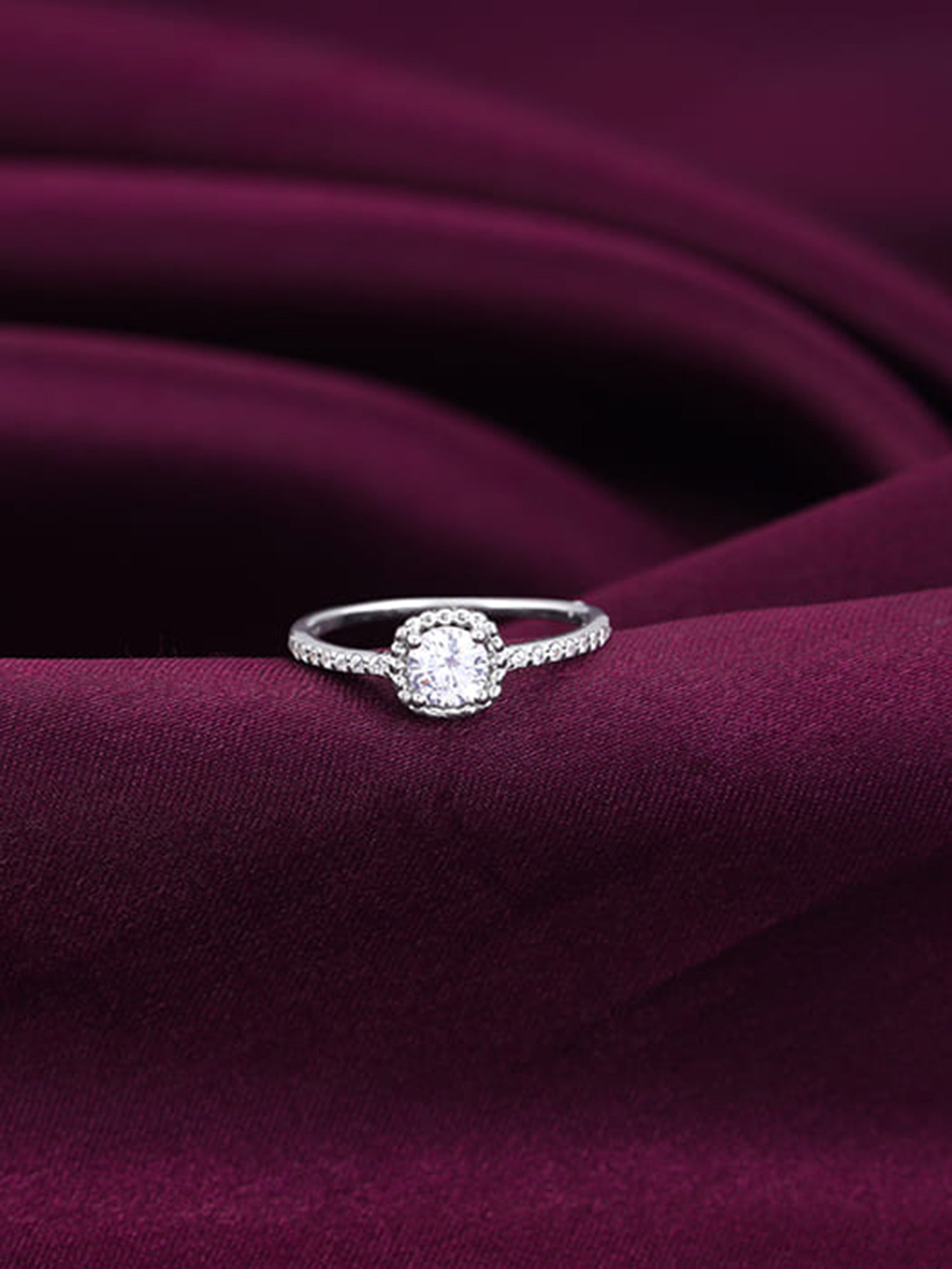 Silver Zircon Stardust Ring