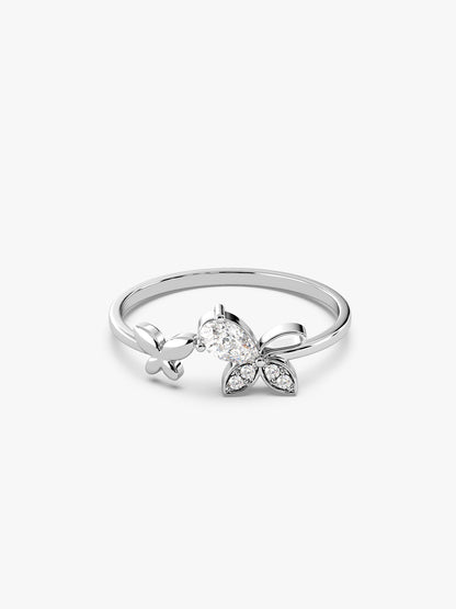 Silver Dazzling Butterfly Ring