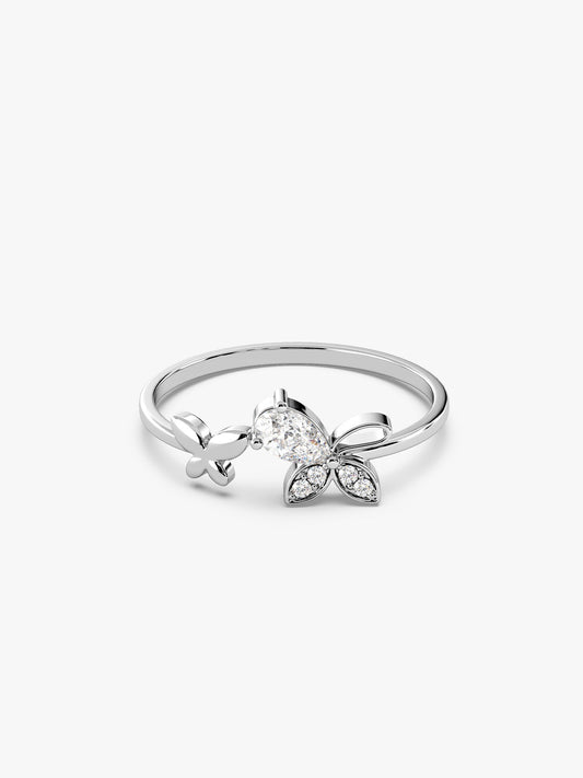 Silver Dazzling Butterfly Ring