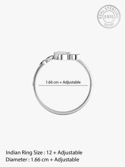 Silver Dazzling Butterfly Ring