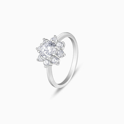 Silver Zircon Twilight Bloom Ring