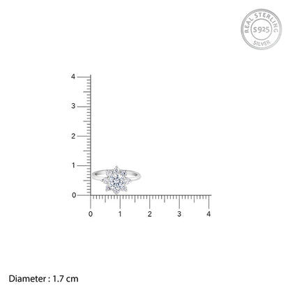 Silver Zircon Twilight Bloom Ring