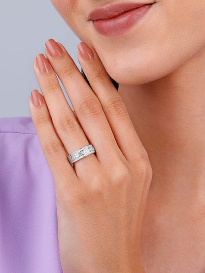 Silver Squares Ring