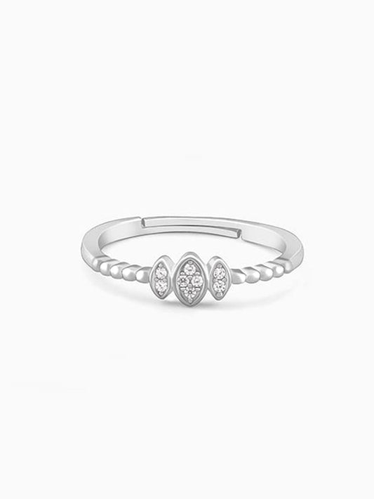 Silver Elliptical Trio Ring