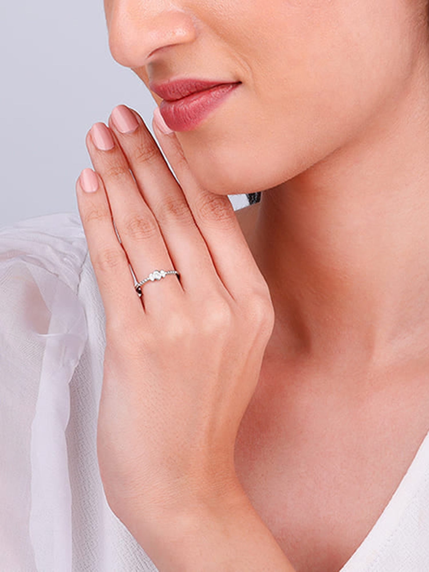 Silver Elliptical Trio Ring