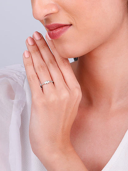 Silver Elliptical Trio Ring