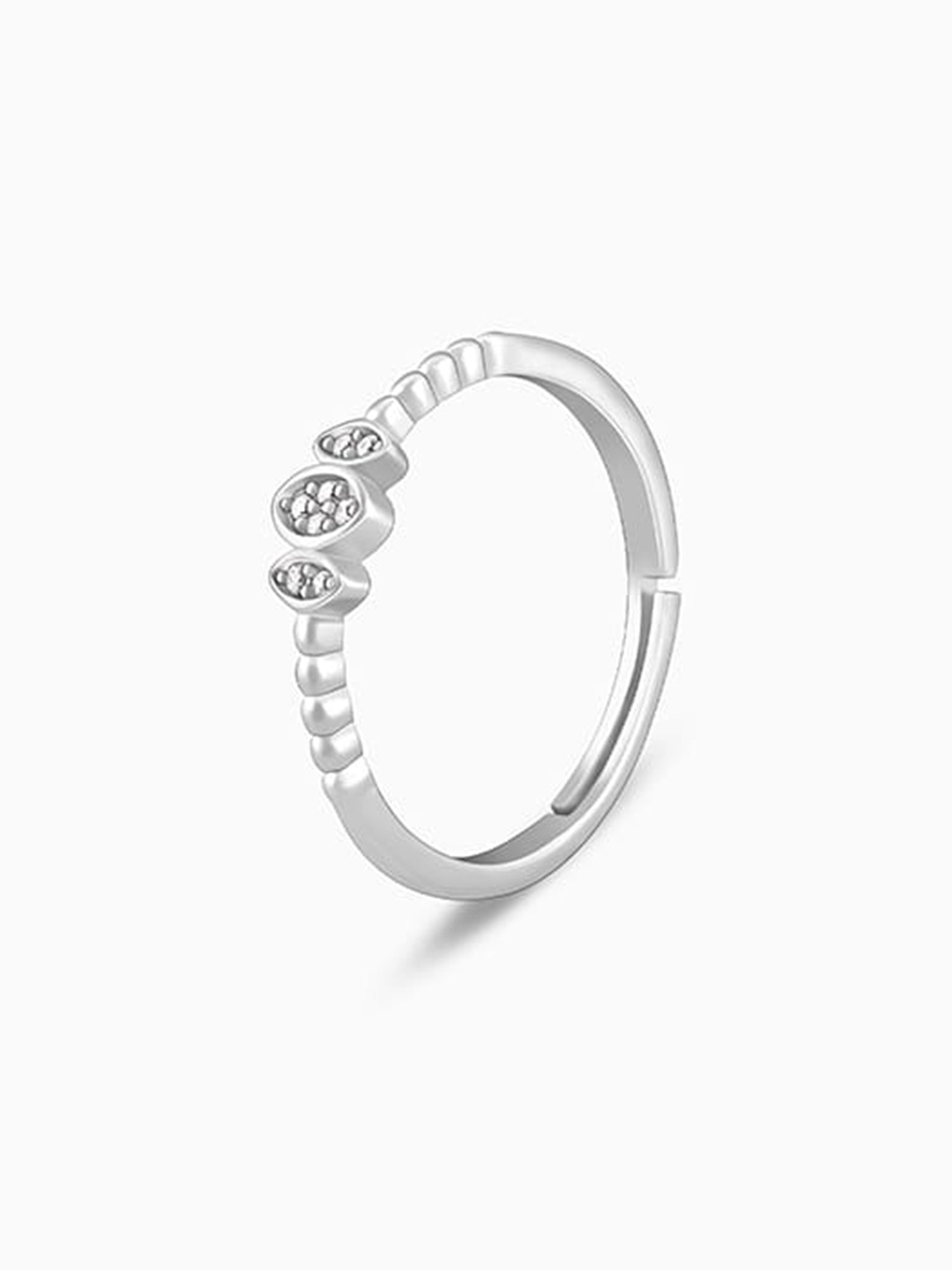 Silver Elliptical Trio Ring