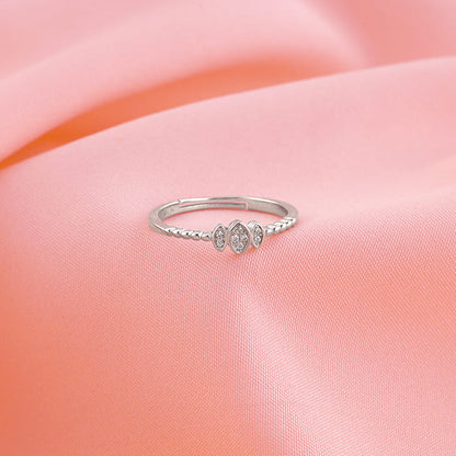 Silver Elliptical Trio Ring