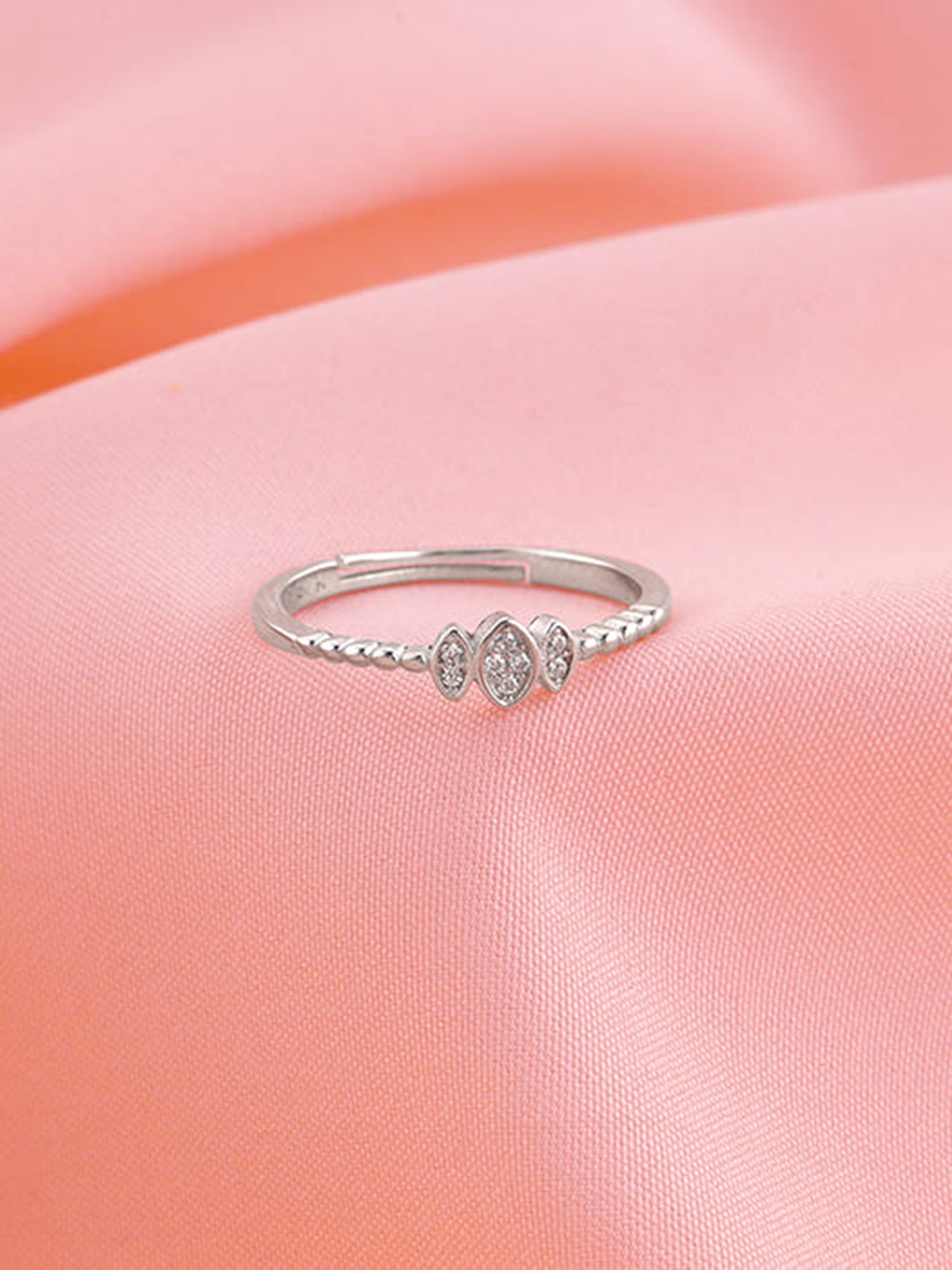 Silver Elliptical Trio Ring