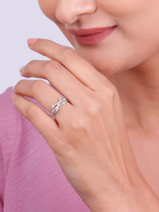 Silver Waved Ring