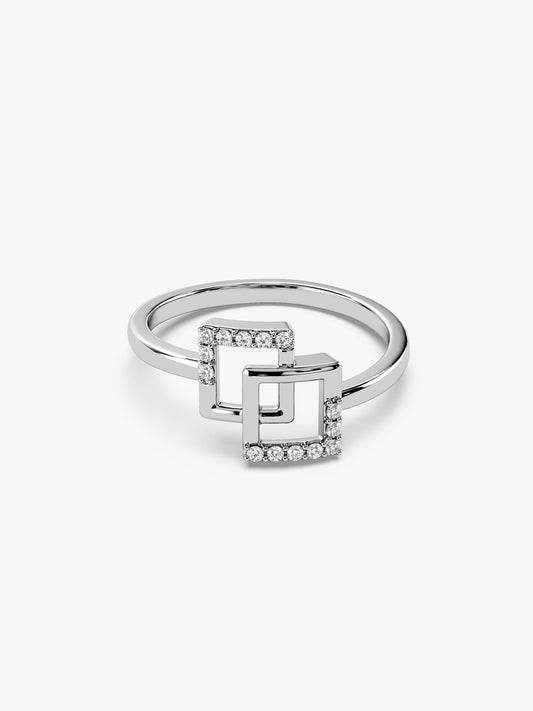 Kriti Sanon Silver Square Duo Ring