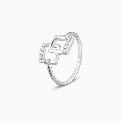 Silver Square Duo Ring