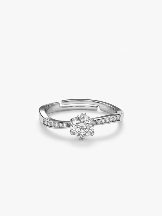 Silver Waver Glam Ring