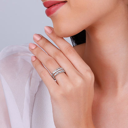 Silver Promenade Faux Stack Ring