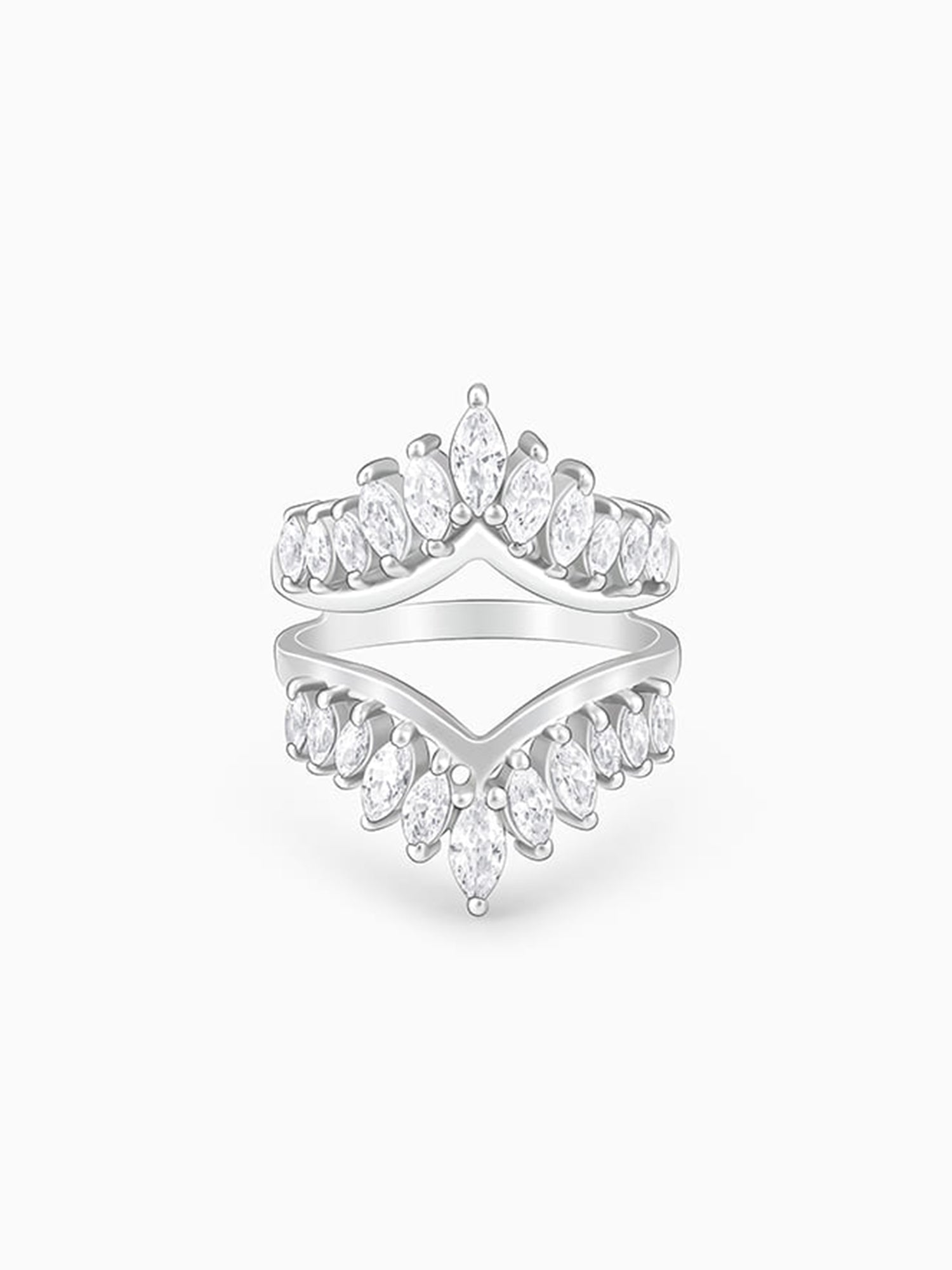 Silver Layered Zirconia Statement Ring