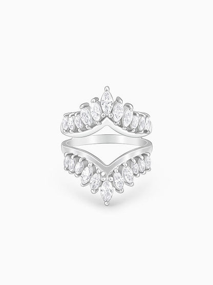 Silver Layered Zirconia Statement Ring