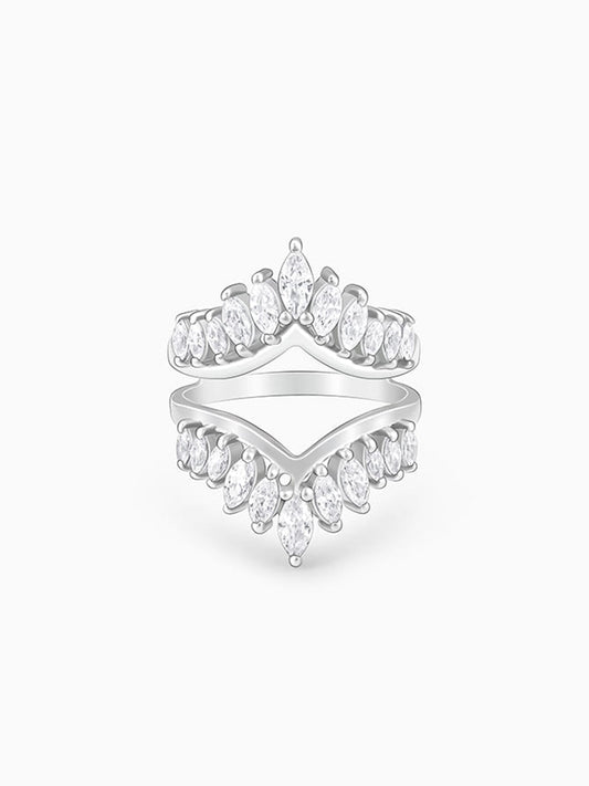 Silver Layered Zirconia Statement Ring