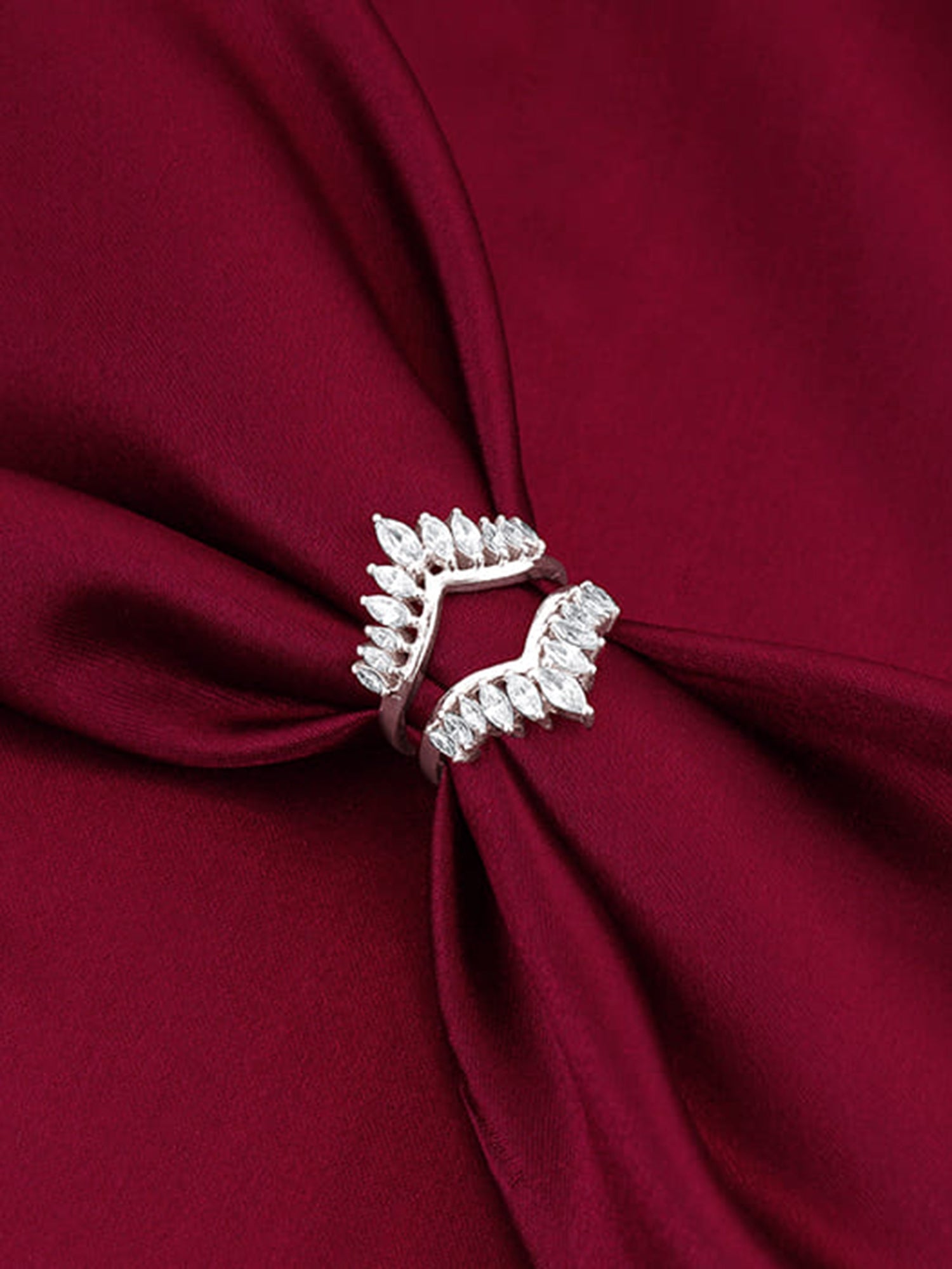 Silver Layered Zirconia Statement Ring