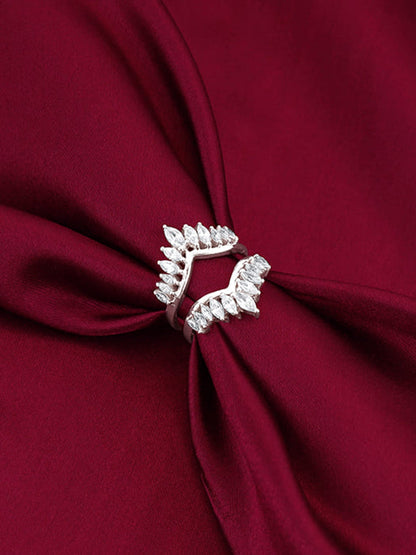 Silver Layered Zirconia Statement Ring