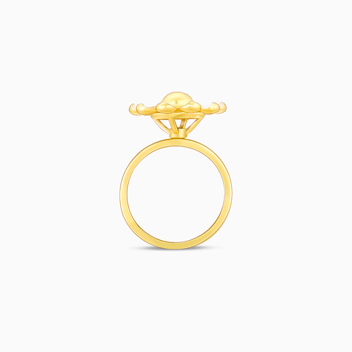 Bhumi Golden Open Brahma Kamal Convertible Ring With Chain