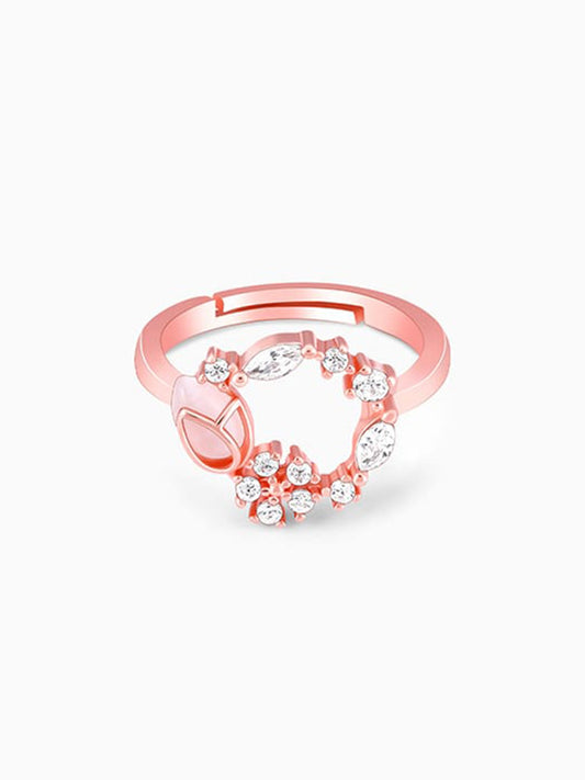 Rose Gold Drop Wreath Ring