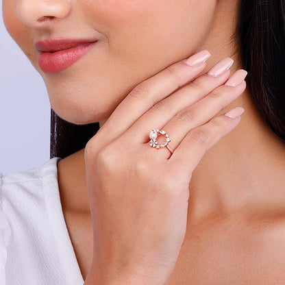 Rose Gold Drop Wreath Ring