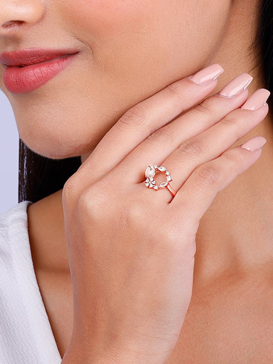 Rose Gold Drop Wreath Ring