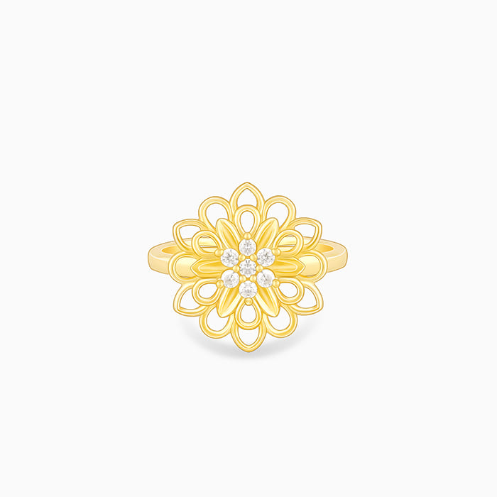 Golden Blooming Flower Ring