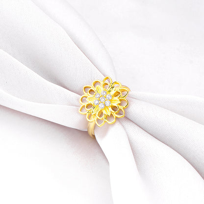 Golden Blooming Flower Ring