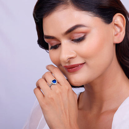 Silver Heart Of The Ocean Ring