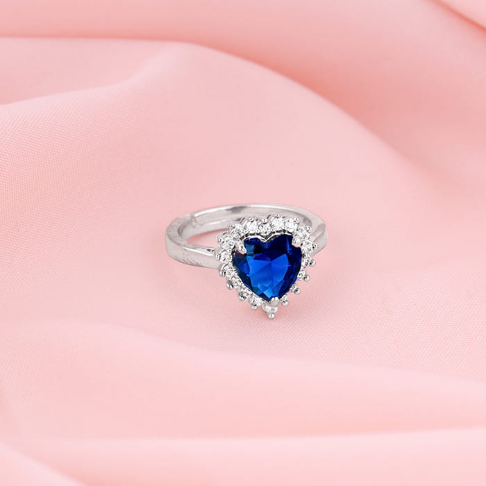 Silver Heart Of The Ocean Ring