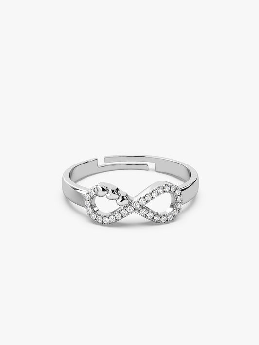 Silver Infinity Heart Ring