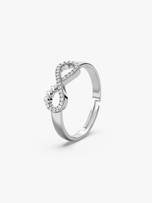 Silver Infinity Heart Ring