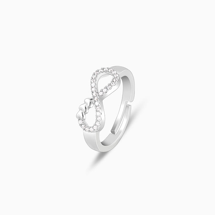 Silver Infinity Heart Ring