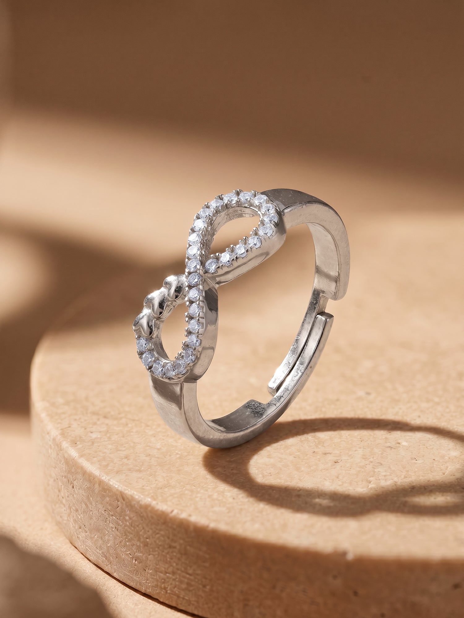 Silver Infinity Heart Ring