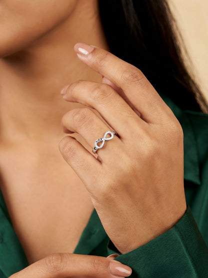 Silver Infinity Heart Ring