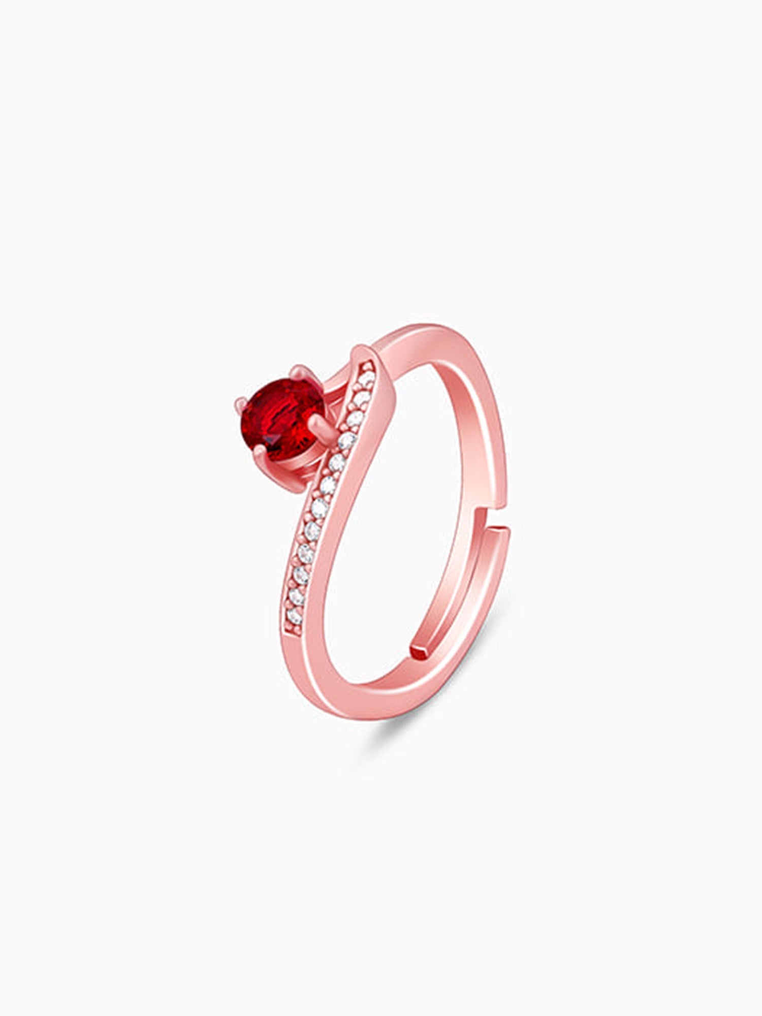 Rose Gold Embrace Of Red Ring