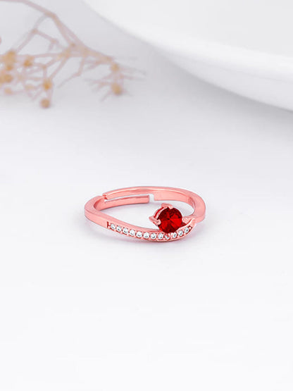 Rose Gold Embrace Of Red Ring