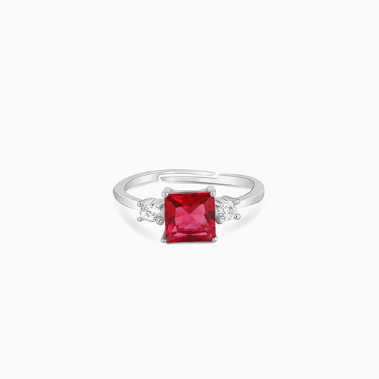 Silver Squared Romance Ring