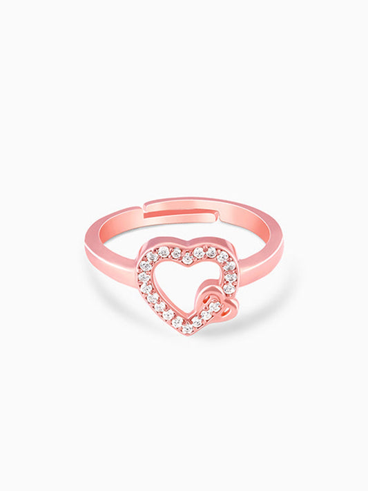 Rose Gold Locked In Love Ring