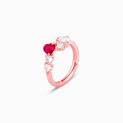 Rose Gold Duet Heart Ring